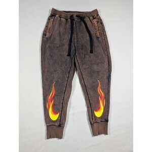 Nike Have a Nike Day Flame Joggers Mens Medium Rust Black Graphic Sweats Pant